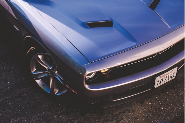 blue car with California license plate